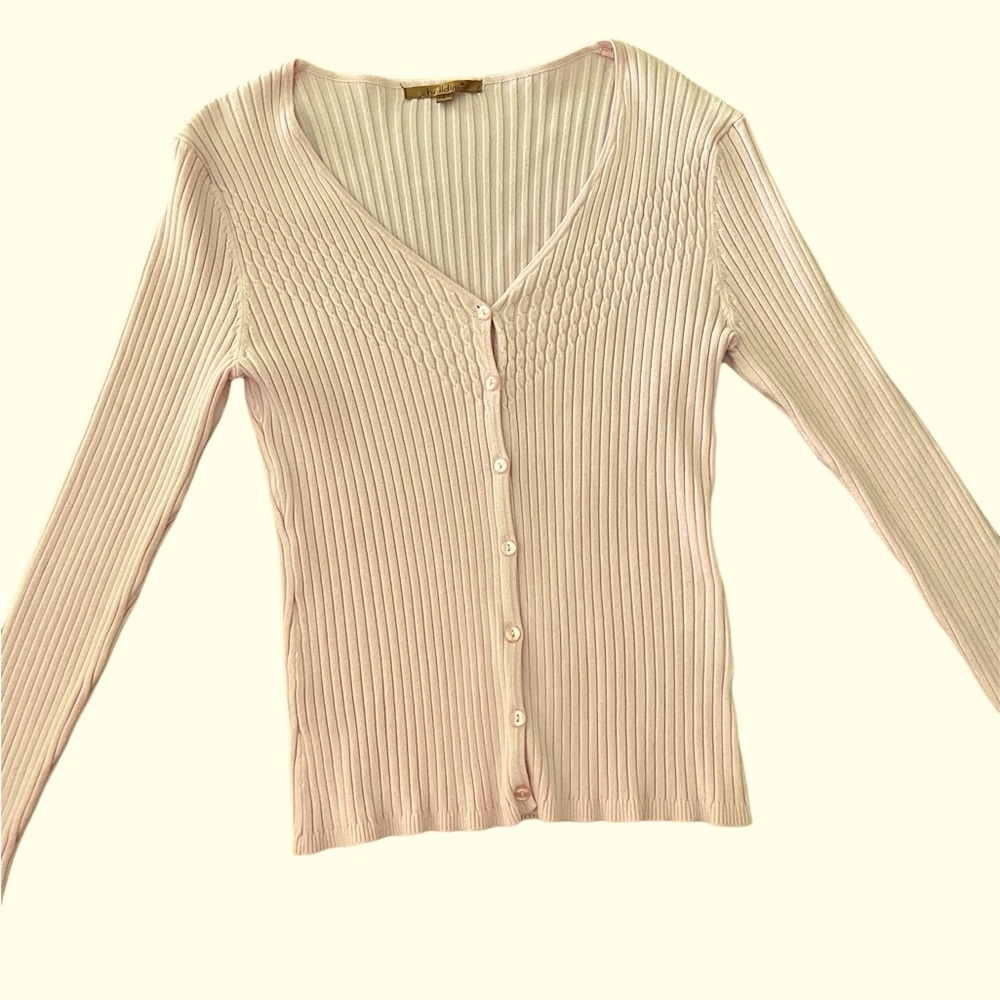 Bellini Light pink summer cardigan sweater. Sz lg